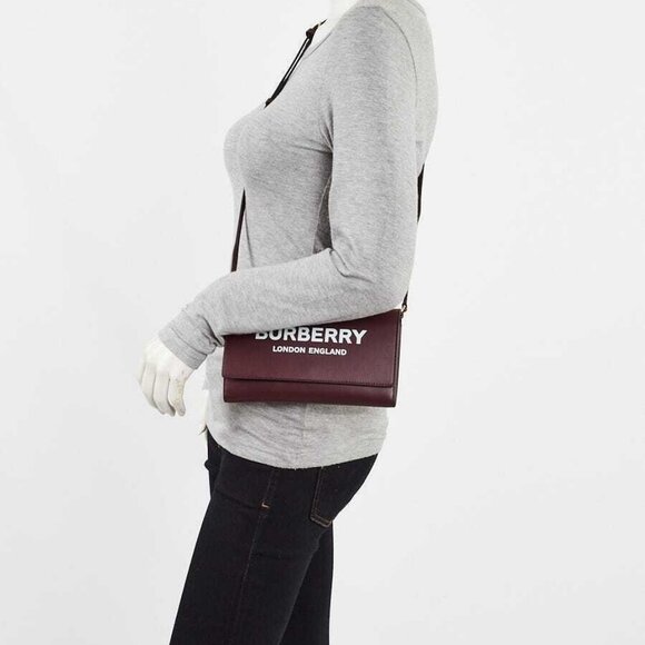 Burberry Mahogany Red Leather Hazelmere Wallet On Strap Bag - Picture 3 of 10